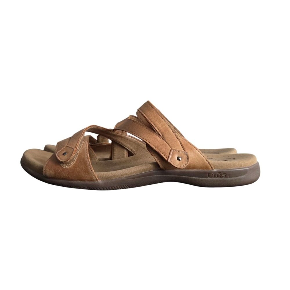 Taos Tan Double U Comfortable Leather Sandals Women's Size 11 - Picture 2 of 10